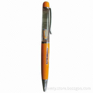 Liquid Floater Pen, 2/2D Logo Inside, Customized of Your Logos Welcomed